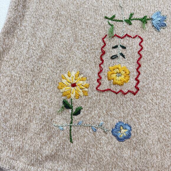 Vintage 90s Salon Studio Embroidered Knit Short Sleeve Sweater, Size XL - Picture 4 of 8